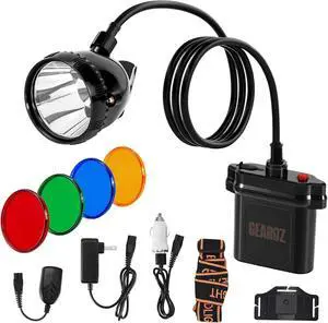 GearOZ 10W LED Coon Hunting Lights Rechargeable Hunter Headlamp 25000 Lux | 500 Lumen, IPX5 Waterproof, Coyote/Hog/Predators Head Lamp, Explosion Proof, Mining/Hiking, 4 Optical Filters, Night Working GearOZ 10W LED Coon Hunting Lights Rechargeable Hunter Headlamp 25000 Lux | 500 Lumen, IPX5 Waterproof, Coyote/Hog/Predators Head Lamp, Explosion Proof, Mining/Hiking, 4 Optical Filters, Night Working