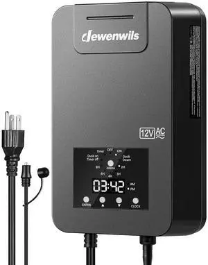 DEWENWILS 200W Low Voltage Landscape Transformer with Photocell Sensor & Timer, 120V AC to 12V/14V AC, Weatherproof Outdoor Landscape Lighting Transformer for Garden Lights, Spotlights, Steplights DEWENWILS 200W Low Voltage Landscape Transformer with Photocell Sensor & Timer, 120V AC to 12V/14V AC, Weatherproof Outdoor Landscape Lighting Transformer for Garden Lights, Spotlights, Steplights