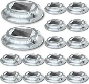 SIEDiNLAR Solar Driveway Lights Outdoor 4 Modes 40 LEDs Deck Driveway Markers Marine Dock Light Waterproof for Walkway Ground Pathway Step Garden Yard, White/Warm Dynamic Lighting (16 Pack) SIEDiNLAR Solar Driveway Lights Outdoor 4 Modes 40 LEDs Deck Driveway Markers Marine Dock Light Waterproof for Walkway Ground Pathway Step Garden Yard, White/Warm Dynamic Lighting (16 Pack)