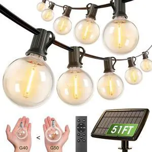 addlon 50FT Solar String Lights for Outside G50 Waterproof with USB Port Solar Patio Lights Outdoor Solar Powered LED Bulbs 3 Light Modes for Backyard Porch Garden Market Bistro Camping addlon 50FT Solar String Lights for Outside G50 Waterproof with USB Port Solar Patio Lights Outdoor Solar Powered LED Bulbs 3 Light Modes for Backyard Porch Garden Market Bistro Camping