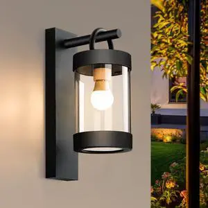 Outdoor Dusk to Dawn Wall Lights Modern Exterior Wall Mount Lantern Fixture Aluminum E26 Lamps Waterproof Porch Light for Patio Garage Front Door Garden Yard (Bulbs Not Included), Black Outdoor Dusk to Dawn Wall Lights Modern Exterior Wall Mount Lantern Fixture Aluminum E26 Lamps Waterproof Porch Light for Patio Garage Front Door Garden Yard (Bulbs Not Included), Black