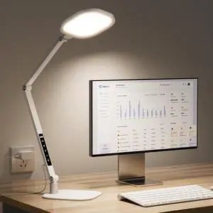 LitONES LED Desk Lamp for Home Office, 15W Desk Light with CRI >95, Memory & Timer Function, 1200LM Dimmable Computer Light for Video Calls, Conference, Reading, Study (White) LitONES LED Desk Lamp for Home Office, 15W Desk Light with CRI >95, Memory & Timer Function, 1200LM Dimmable Computer Light for Video Calls, Conference, Reading, Study (White)