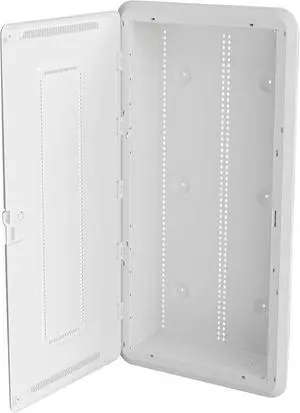 Legrand - On-Q 30 Inch Media Enclosure, WiFi Electrical Box, Cable Management Box for Distribution of Networking Service, Recessed Media Box Lets Signal Through, White, ENP3050NA Legrand - On-Q 30 Inch Media Enclosure, WiFi Electrical Box, Cable Management Box for Distribution of Networking Service, Recessed Media Box Lets Signal Through, White, ENP3050NA