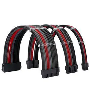 Formulamod PSU Cable Extension Kit 18AWG Sleeved, 24 Pin ATX + 8 Pin EPS + Dual 8 Pin PCI-E, Custom PC Cable Extensions with Combs for Clean Cable Management & Gaming PC Build (Black Grey Red) Formulamod PSU Cable Extension Kit 18AWG Sleeved, 24 Pin ATX + 8 Pin EPS + Dual 8 Pin PCI-E, Custom PC Cable Extensions with Combs for Clean Cable Management & Gaming PC Build (Black Grey Red)
