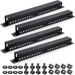 Leinuosen 4 Pcak 1U 19'' Cable Manager 24 Slot Horizontal Rack Mount Wire Management Server Rack Management Metal Finger Duct Wire Organizer with Cover and Mounting Screws for Network Cabinet Leinuosen 4 Pcak 1U 19'' Cable Manager 24 Slot Horizontal Rack Mount Wire Management Server Rack Management Metal Finger Duct Wire Organizer with Cover and Mounting Screws for Network Cabinet