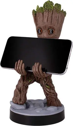 Exquisite Gaming: Guardians of The Galaxy: Toddler Groot - Original Mobile Phone & Gaming Controller Holder, Device Stand, Cable Guys, Marvel Licensed Figure, Black Exquisite Gaming: Guardians of The Galaxy: Toddler Groot - Original Mobile Phone & Gaming Controller Holder, Device Stand, Cable Guys, Marvel Licensed Figure, Black