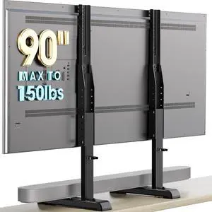AX WABER Table Top TV Stand with Height Adjustable TV Legs Replacement for Most 37-86 Inch Flat Curved TVs,Steel TV Base Feet Holds up to 150 lbs with Cable Management, Max VESA 800x600mm Black AX WABER Table Top TV Stand with Height Adjustable TV Legs Replacement for Most 37-86 Inch Flat Curved TVs,Steel TV Base Feet Holds up to 150 lbs with Cable Management, Max VESA 800x600mm Black