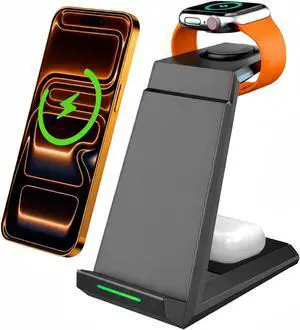 Wireless Charging Station for iPhone - ADADPU 3 in 1 Charger Stand for iPhone 17 16 15 14 13 12 11 Pro Max XR 8 Plus, for Apple Watch 8/7/SE/6/5/4/3/2, AirPods Pro/3/2(with 5ft Cable and 20W Adapter) Wireless Charging Station for iPhone - ADADPU 3 in 1 Charger Stand for iPhone 17 16 15 14 13 12 11 Pro Max XR 8 Plus, for Apple Watch 8/7/SE/6/5/4/3/2, AirPods Pro/3/2(with 5ft Cable and 20W Adapter)