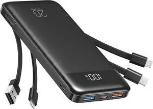 charmast Portable Charger Built-in Cables, 20000mAh Power Bank 6-Output | Travel Fast Charging Battery Pack for iPhone 17/16/15 Samsung Android, Flight-Approved, Multi-Device, USB-C & USB-A, LED % charmast Portable Charger Built-in Cables, 20000mAh Power Bank 6-Output | Travel Fast Charging Battery Pack for iPhone 17/16/15 Samsung Android, Flight-Approved, Multi-Device, USB-C & USB-A, LED %
