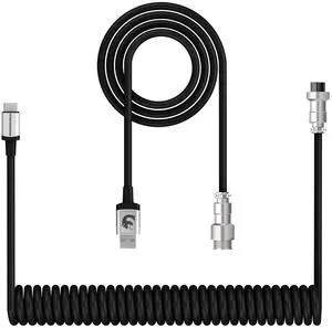 ZIYOU LANG C01 Custom Coiled USB C to A Keyboard Cable TPU Cord-Black | Detachable Double Sleeved,Spiral Extendable,Spring Line,Metal Aviator for PlayStation Xbox RK Mouse USB Flash Drive Printer ZIYOU LANG C01 Custom Coiled USB C to A Keyboard Cable TPU Cord-Black | Detachable Double Sleeved,Spiral Extendable,Spring Line,Metal Aviator for PlayStation Xbox RK Mouse USB Flash Drive Printer
