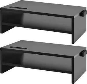 Marbrasse Monitor Stand Riser, 2 Pack 16.5 Inch 2 Tier Computer Monitor Stand, Printer Shelf Stand for Laptop Computer Screen Storagek,Desktop Stand with Phone Holder and Cable Management Marbrasse Monitor Stand Riser, 2 Pack 16.5 Inch 2 Tier Computer Monitor Stand, Printer Shelf Stand for Laptop Computer Screen Storagek,Desktop Stand with Phone Holder and Cable Management