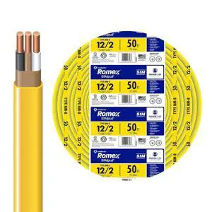 Southwire Romex Brand Simpull Solid Indoor 12/2 W/G NMB Cable 50ft coil - SW# 28828222 Southwire Romex Brand Simpull Solid Indoor 12/2 W/G NMB Cable 50ft coil - SW# 28828222