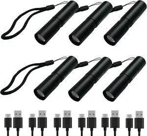 Rechargeable LED Flashlights, 6pcs USB Zoomable Rechargeable Flashlight | Waterproof LED Flashlight, High Lumens 3 Mode XPE Rechargeable Flash Light for Camping, Hiking, Riding, Emergencies Rechargeable LED Flashlights, 6pcs USB Zoomable Rechargeable Flashlight | Waterproof LED Flashlight, High Lumens 3 Mode XPE Rechargeable Flash Light for Camping, Hiking, Riding, Emergencies