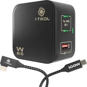 65W USB C Charger Block 3 Port - Foldable GaN Fast Charger with Cable Type C - PD 3.0 PPS QC 4+ Wall Charger Adapter for MacBook Air/Pro, Dell XPS, iPad Pro, iPhone 14/Pro/Max, A1901-04 65W USB C Charger Block 3 Port - Foldable GaN Fast Charger with Cable Type C - PD 3.0 PPS QC 4+ Wall Charger Adapter for MacBook Air/Pro, Dell XPS, iPad Pro, iPhone 14/Pro/Max, A1901-04