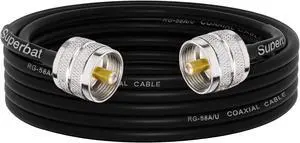 Superbat PL259 Coax Cable 15ft, UHF Male PL-259 CB Antenna Cable Extension RG58 Cable for HAM & CB Radio Antenna Analyzer Dummy Load SWR Meter etc. Superbat PL259 Coax Cable 15ft, UHF Male PL-259 CB Antenna Cable Extension RG58 Cable for HAM & CB Radio Antenna Analyzer Dummy Load SWR Meter etc.