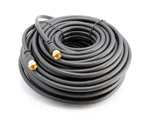 THE CIMPLE CO 75 FT RG6 Coaxial Cable with Gold Male F-Type Connectors - Indoor/Outdoor Coax for Cable TV, Satellite, Antennas - 75 Ohm, 75 Feet (22 Meters), Black THE CIMPLE CO 75 FT RG6 Coaxial Cable with Gold Male F-Type Connectors - Indoor/Outdoor Coax for Cable TV, Satellite, Antennas - 75 Ohm, 75 Feet (22 Meters), Black
