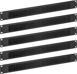 kwmobile 5x 19 Inch Server Rack Cover - Brush Plate with Cable Opening for 19" Racks - Server Cabinet Network Cable Management 1U kwmobile 5x 19 Inch Server Rack Cover - Brush Plate with Cable Opening for 19" Racks - Server Cabinet Network Cable Management 1U