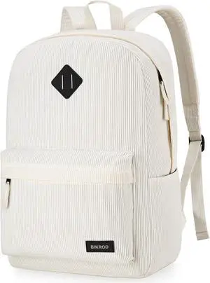 BIKROD Backpack for Girls, Beige School Backpack for Teen Boys, Lightweight Casual Soft Corduroy Backpack for Women, Large Cute Kids Bookbag BIKROD Backpack for Girls, Beige School Backpack for Teen Boys, Lightweight Casual Soft Corduroy Backpack for Women, Large Cute Kids Bookbag
