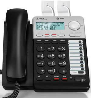 AT&T ML17929 2-Line Corded Speakerphone with Caller ID/Call Waiting, Black - Built-in Speakerphone, 3-Way Conferencing, Headset Compatible AT&T ML17929 2-Line Corded Speakerphone with Caller ID/Call Waiting, Black - Built-in Speakerphone, 3-Way Conferencing, Headset Compatible
