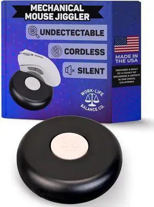 Compact Mouse Jiggler, NO USB, Cordless, Silent Undetectable Mouse Mover | Wireless, No Software, Mechanical, Automatic Shaker, AA Battery 12 Months, Keeps Laptop Computer Awake, Remote Work Wiggler Compact Mouse Jiggler, NO USB, Cordless, Silent Undetectable Mouse Mover | Wireless, No Software, Mechanical, Automatic Shaker, AA Battery 12 Months, Keeps Laptop Computer Awake, Remote Work Wiggler