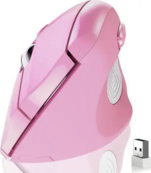 memzuoix Ergonomic Wireless Mouse, 2.4G Optical Cordless, 800/1200/1600 DPI, Vertical Computer Mouse for Laptop, Mac, PC, Desktop (Right Hand, Large) - Pink memzuoix Ergonomic Wireless Mouse, 2.4G Optical Cordless, 800/1200/1600 DPI, Vertical Computer Mouse for Laptop, Mac, PC, Desktop (Right Hand, Large) - Pink