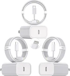 10Foot Fast iPhone Charging Cable,3-Pack Super Fast i Phone Charger USB C Charging Block Wall Charger PD Adapter with 10FT Type C to Lightning Cable Cord for iPhone 14/13/12/11ProMax/XS Max/XS/XR/8/SE 10Foot Fast iPhone Charging Cable,3-Pack Super Fast i Phone Charger USB C Charging Block Wall Charger PD Adapter with 10FT Type C to Lightning Cable Cord for iPhone 14/13/12/11ProMax/XS Max/XS/XR/8/SE