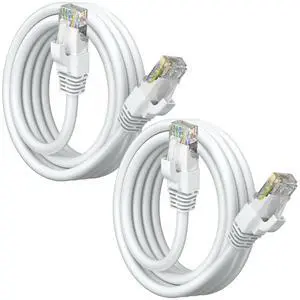 Maximm Cat6 Ethernet Cable 6 Ft White (2-Pack), 10Gbps 550MHz UTP Cord Maximm Cat6 Ethernet Cable 6 Ft White (2-Pack), 10Gbps 550MHz UTP Cord