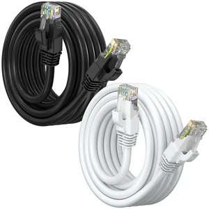 Maximm Cat6 Ethernet Cable 12 Ft Black/White (2-Pack), 10Gbps 550MHz UTP Cord Maximm Cat6 Ethernet Cable 12 Ft Black/White (2-Pack), 10Gbps 550MHz UTP Cord