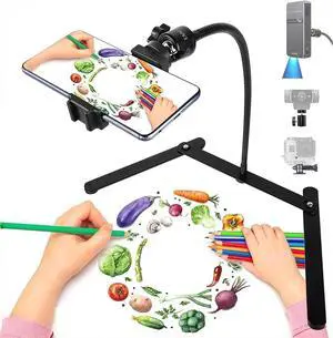 Gooseneck Phone Holder, Adjustable Overhead Phone Mount for Desk, Phone Stand for Recording Live Streaming, Mini Projector Stand Alternative, Overhead Tripod for Phone for Cooking Drawing Teaching Gooseneck Phone Holder, Adjustable Overhead Phone Mount for Desk, Phone Stand for Recording Live Streaming, Mini Projector Stand Alternative, Overhead Tripod for Phone for Cooking Drawing Teaching