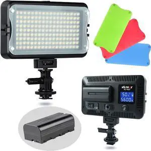 VILTROX VL-162T CRI95+ LED Video Light, Portable Camera Photo Light Panel Dimmable for DSLR Camera Camcorder with Battery, Charger, High Brightness, 3300K-5600K Bi-Color, White Filter and LCD Display VILTROX VL-162T CRI95+ LED Video Light, Portable Camera Photo Light Panel Dimmable for DSLR Camera Camcorder with Battery, Charger, High Brightness, 3300K-5600K Bi-Color, White Filter and LCD Display