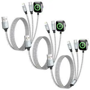 Travel Essentials 3in1 Multi Charging Cable for iPhone Watch Charger 3PK5FT | USB A to Type C/IP/iWatch Charger, Charging Cords for Multiple Devices Compatible with iWatch Ultra/11-2&iPhone 17-8 Travel Essentials 3in1 Multi Charging Cable for iPhone Watch Charger 3PK5FT | USB A to Type C/IP/iWatch Charger, Charging Cords for Multiple Devices Compatible with iWatch Ultra/11-2&iPhone 17-8