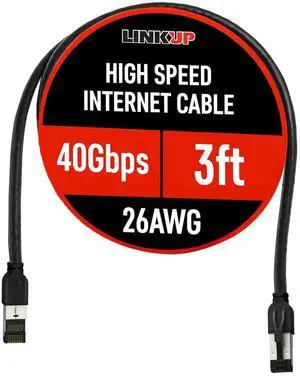 LINKUP Cat 8 Ethernet Cable | Long Internet Cord | High Speed LAN Connection | RJ45 connectors | Use with Cat 5/ Cat 6/ Cat 7 | Optimal for Gaming LINKUP Cat 8 Ethernet Cable | Long Internet Cord | High Speed LAN Connection | RJ45 connectors | Use with Cat 5/ Cat 6/ Cat 7 | Optimal for Gaming