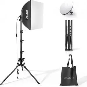 RALENO 16"x16" Softbox Photography Lighting Kit for Video Recording Studio | Softbox Lighting with LED Bulb (50W | 5500K | 97 CRI ), Soft Box for TikTok Photography Shooting Live Streaming RALENO 16"x16" Softbox Photography Lighting Kit for Video Recording Studio | Softbox Lighting with LED Bulb (50W | 5500K | 97 CRI ), Soft Box for TikTok Photography Shooting Live Streaming