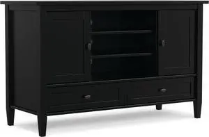 SIMPLIHOME Warm Shaker 72" Wide Solid Wood TV Stand in Hickory Brown SIMPLIHOME Warm Shaker 72" Wide Solid Wood TV Stand in Hickory Brown