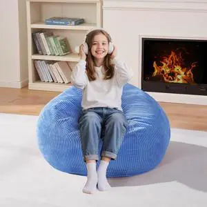 Homguava 2FT Bean Bag Chair,Teardrop Beanbag Chair Bean Bags with Handle | Small Bean Bag with Memory Foam Filled and Ultra Soft Corduroy Cover for Living Room, BedroomBlue 2FT) Homguava 2FT Bean Bag Chair,Teardrop Beanbag Chair Bean Bags with Handle | Small Bean Bag with Memory Foam Filled and Ultra Soft Corduroy Cover for Living Room, BedroomBlue 2FT)