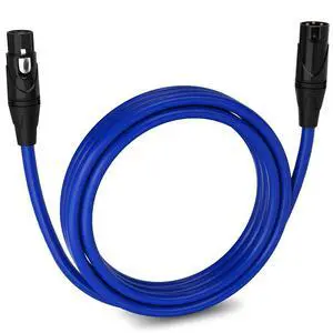 LyxPro 10 ft Balanced XLR Mic Cable, Male to Female, Blue LyxPro 10 ft Balanced XLR Mic Cable, Male to Female, Blue