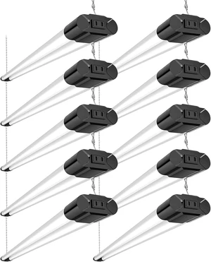 BBOUNDER 10 Pack 4FT LED Shop Light, 6500K, 40W=250W, 4400LM, 4 Linkable BBOUNDER 10 Pack 4FT LED Shop Light, 6500K, 40W=250W, 4400LM, 4 Linkable