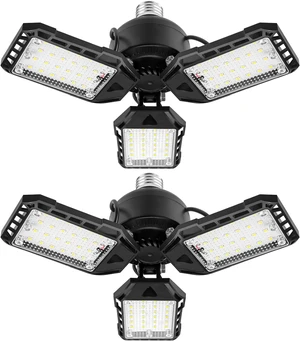 Aoretic LED Garage Lights 2 Pack -80W, 8000LM 6500K Led Shop Light with 3 Deformable Panels, Basement Barn Light Garage Ceiling Lights, E26 for Garage, Warehouse, Shop, Basement Aoretic LED Garage Lights 2 Pack -80W, 8000LM 6500K Led Shop Light with 3 Deformable Panels, Basement Barn Light Garage Ceiling Lights, E26 for Garage, Warehouse, Shop, Basement