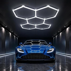 HYPERLITE Gen II Hexagon Garage Lights: 168W 16800LM 5 Grids Hexagon Led Light, 6500K Ultra Bright Honeycomb Hex Lights, Durable Design for Garage, Shop, Basement, Barber, Homegym HYPERLITE Gen II Hexagon Garage Lights: 168W 16800LM 5 Grids Hexagon Led Light, 6500K Ultra Bright Honeycomb Hex Lights, Durable Design for Garage, Shop, Basement, Barber, Homegym