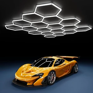 MODERN 18Grids Hexagon Garage Light: 72Pack 574W 70000LM High Brightness Hexagon Garage Lights-Easy Install Honeycomb Ceiling Lights for Warehouse, Gym Basement, Exhibition Hall MODERN 18Grids Hexagon Garage Light: 72Pack 574W 70000LM High Brightness Hexagon Garage Lights-Easy Install Honeycomb Ceiling Lights for Warehouse, Gym Basement, Exhibition Hall