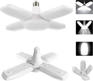 YWD LED Garage Lights 2Pack, 60W Deformable Led Ceiling Lighting 6000LM E26/E27 Daylight 6500K Super Bright Light Adjustable for Workbench, Barn, Warehouse YWD LED Garage Lights 2Pack, 60W Deformable Led Ceiling Lighting 6000LM E26/E27 Daylight 6500K Super Bright Light Adjustable for Workbench, Barn, Warehouse