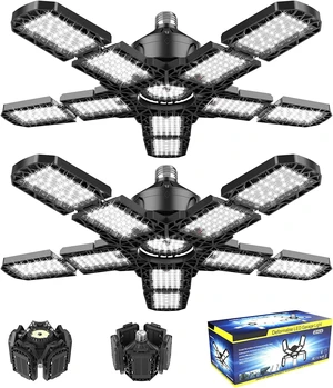 Nexillumi 2-Pack Led Garage Light 180W, 36000LM Garage Lights Ceiling LED with E26/E27 Medium Base, 6000K Deformable LED Shop Lights with 10+1 Adjustable Panels for Garage, Workshop, Attic, Basemen Nexillumi 2-Pack Led Garage Light 180W, 36000LM Garage Lights Ceiling LED with E26/E27 Medium Base, 6000K Deformable LED Shop Lights with 10+1 Adjustable Panels for Garage, Workshop, Attic, Basemen