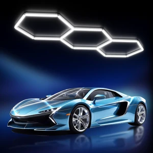 JTT Hexagon Garage Lights,16Pack 128W LED Garage Hexagon Lights, 3 Grid JTT Hexagon Garage Lights,16Pack 128W LED Garage Hexagon Lights, 3 Grid