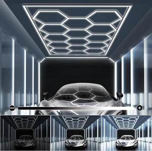 MODERN Hexagon Garage Light: Upgraded 3 Level Dimmable Hexagon Led Garage Light with Rectangle Frame 86400 Lumens 6500K for Garage, Basement, Warehouse, Auto Beauty Shop, Car Detailing Shop etc. MODERN Hexagon Garage Light: Upgraded 3 Level Dimmable Hexagon Led Garage Light with Rectangle Frame 86400 Lumens 6500K for Garage, Basement, Warehouse, Auto Beauty Shop, Car Detailing Shop etc.