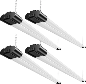 T5 LED Shop Light, 4FT 4500LM Garage Lighting, 45W (150W Equivalent), 6500K Linkable Integrated Light Fixture with ON/OFF Switch, Hanging or Ceiling Mount Bright White Light for Workshop (4 Pack) T5 LED Shop Light, 4FT 4500LM Garage Lighting, 45W (150W Equivalent), 6500K Linkable Integrated Light Fixture with ON/OFF Switch, Hanging or Ceiling Mount Bright White Light for Workshop (4 Pack)