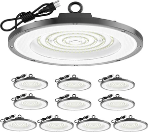 AIKVSXER 10 Pack 200W UFO LED High Bay Light, 30000LM 6000K LED Shop Light AIKVSXER 10 Pack 200W UFO LED High Bay Light, 30000LM 6000K LED Shop Light