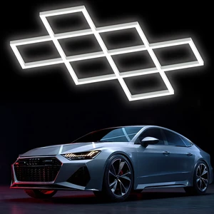 Hexagon LED Garage Lights 8 Hex Ultra-Bright Strip Lights New Updated Diamond Commercial Lighting for Garage Car Detailing Barber Shop Gym Warehouses Basement. Hexagon LED Garage Lights 8 Hex Ultra-Bright Strip Lights New Updated Diamond Commercial Lighting for Garage Car Detailing Barber Shop Gym Warehouses Basement.