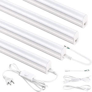 4FT T5 PRO LED Shop Lights, 2800LM 6500K Bright White LED Integrated Fixture, 20W Linkable Garage Light, Ceiling and Cabinet Light with ON/Off Switch, Workshop, Basement, 4 Pack 4FT T5 PRO LED Shop Lights, 2800LM 6500K Bright White LED Integrated Fixture, 20W Linkable Garage Light, Ceiling and Cabinet Light with ON/Off Switch, Workshop, Basement, 4 Pack