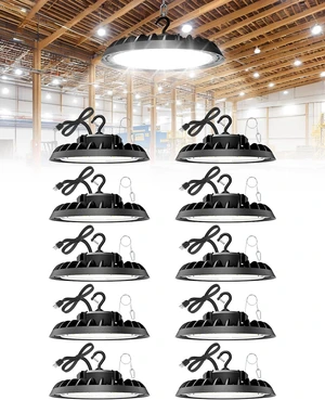 VOLISUN 10 Pack UFO Led High Bay Light 22,500LM, 150W, 5000K Daylight, 100-277V High Bay Led Shop Light, ETL Listed Commercial Bay Lighting for Garage Workshop Barn Factory Warehouse VOLISUN 10 Pack UFO Led High Bay Light 22,500LM, 150W, 5000K Daylight, 100-277V High Bay Led Shop Light, ETL Listed Commercial Bay Lighting for Garage Workshop Barn Factory Warehouse