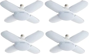 LED Garage Lights 2 Pack, LED Shop Light 10000LM 6500K E26/E27 80WATT Ceiling Light with 4+1 Panels Adjustable for Workshop, Basement, Warehouse(M-4 Panels-4 Pack) LED Garage Lights 2 Pack, LED Shop Light 10000LM 6500K E26/E27 80WATT Ceiling Light with 4+1 Panels Adjustable for Workshop, Basement, Warehouse(M-4 Panels-4 Pack)